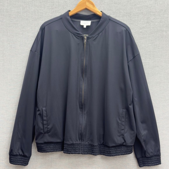 Soma Jackets & Blazers - Soma Weekend Tech Knit Womens Black Bomber Jacket Full‎ Zip Size XXL